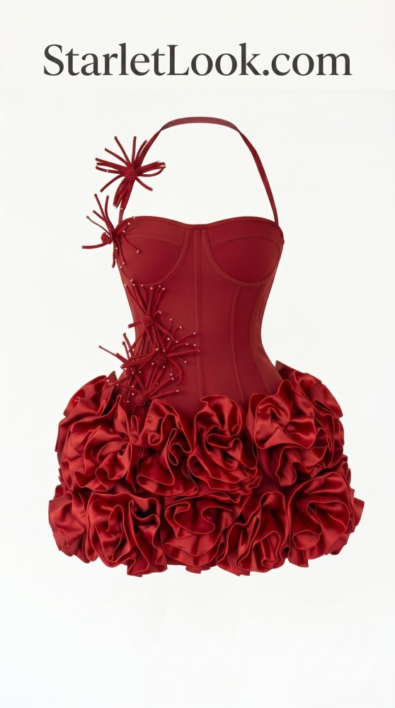 Red Black Bandage Dress - 2