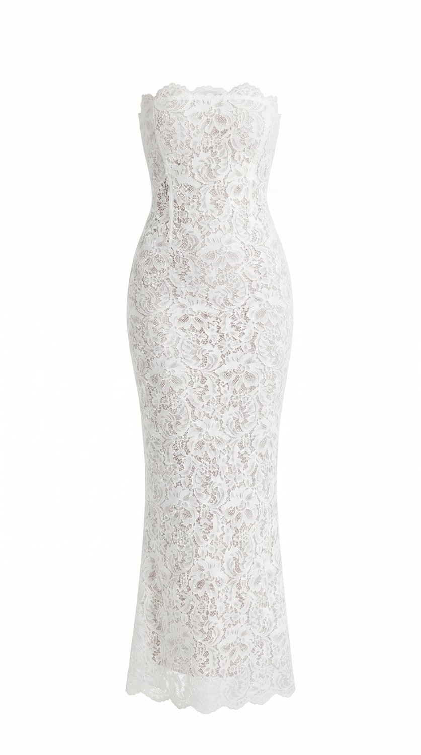 Modisches trägerloses High-Waist-Slim-Partykleid Elegante Damen Schulterfreies Sommer-Langkleid