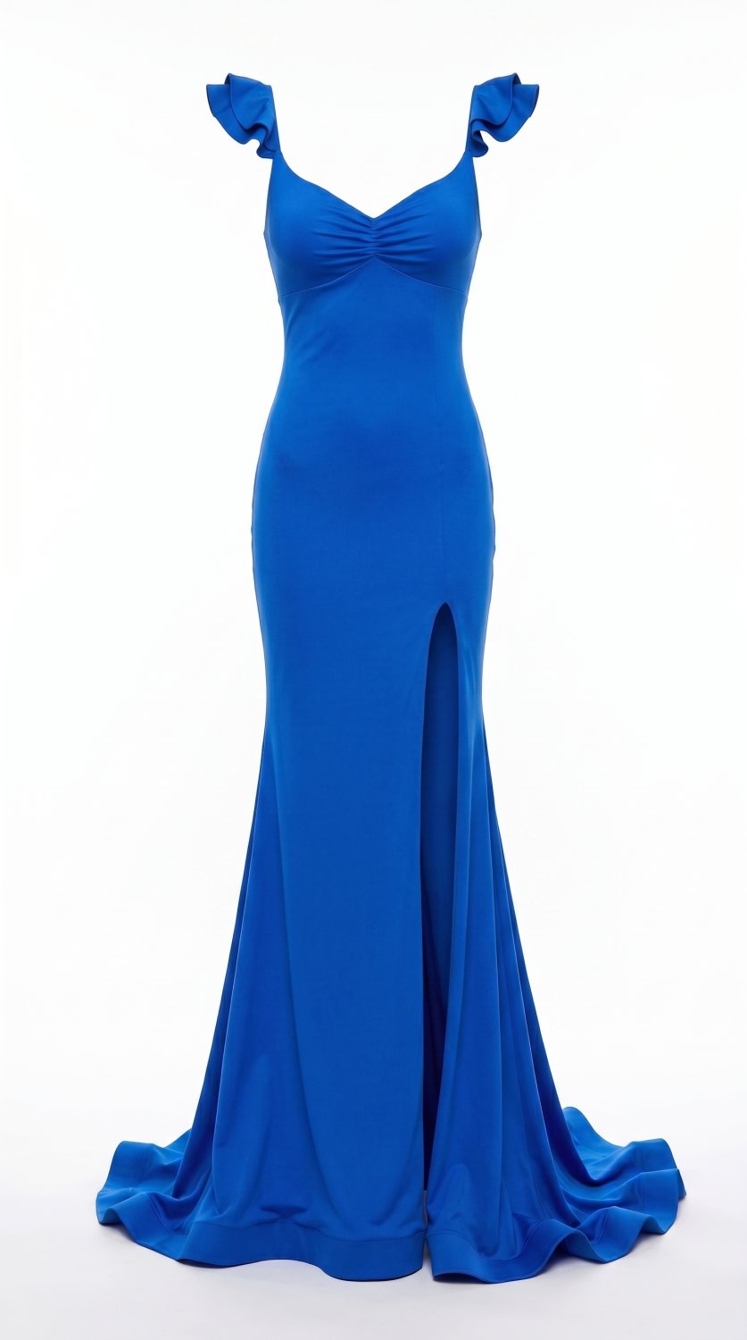 Vestidos de Prom con Abertura, Volantes, Espalda Desnuda, Vestidos de Fiesta de Boda para Mujeres