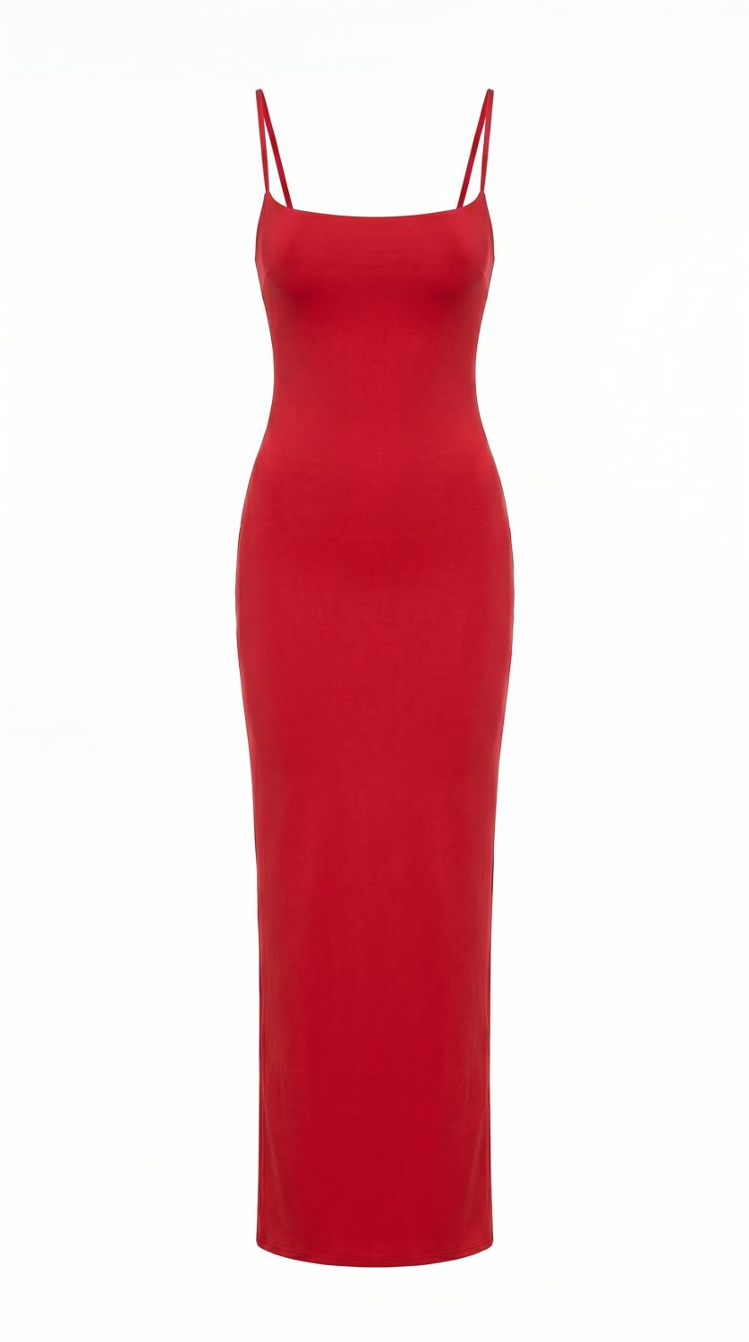 Elegantes und sexy Bodycon-Maxikleid mit ärmellosem Design, rückenfreiem Detail und figurbetonter Pa