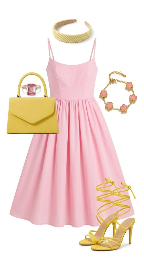 Damen Französische Eleganz Midi-Kleid-Ensemble