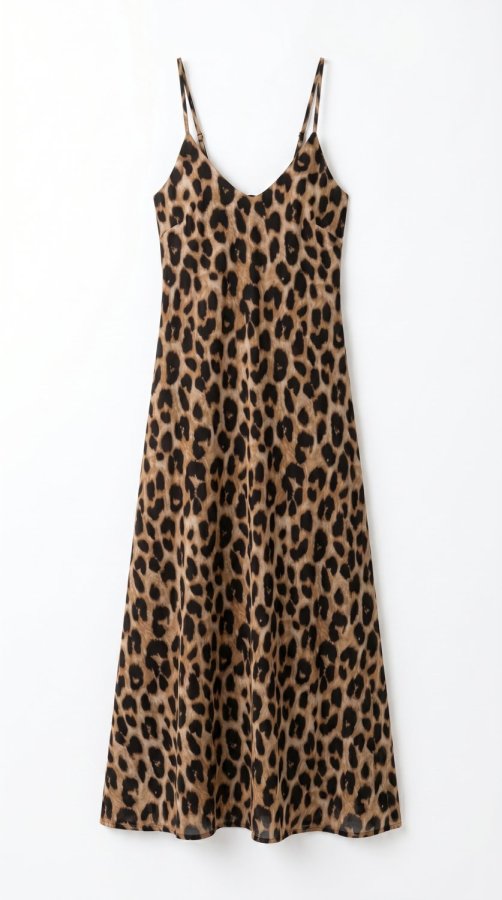 Damen Leopardenmuster Boho Sommerkleid