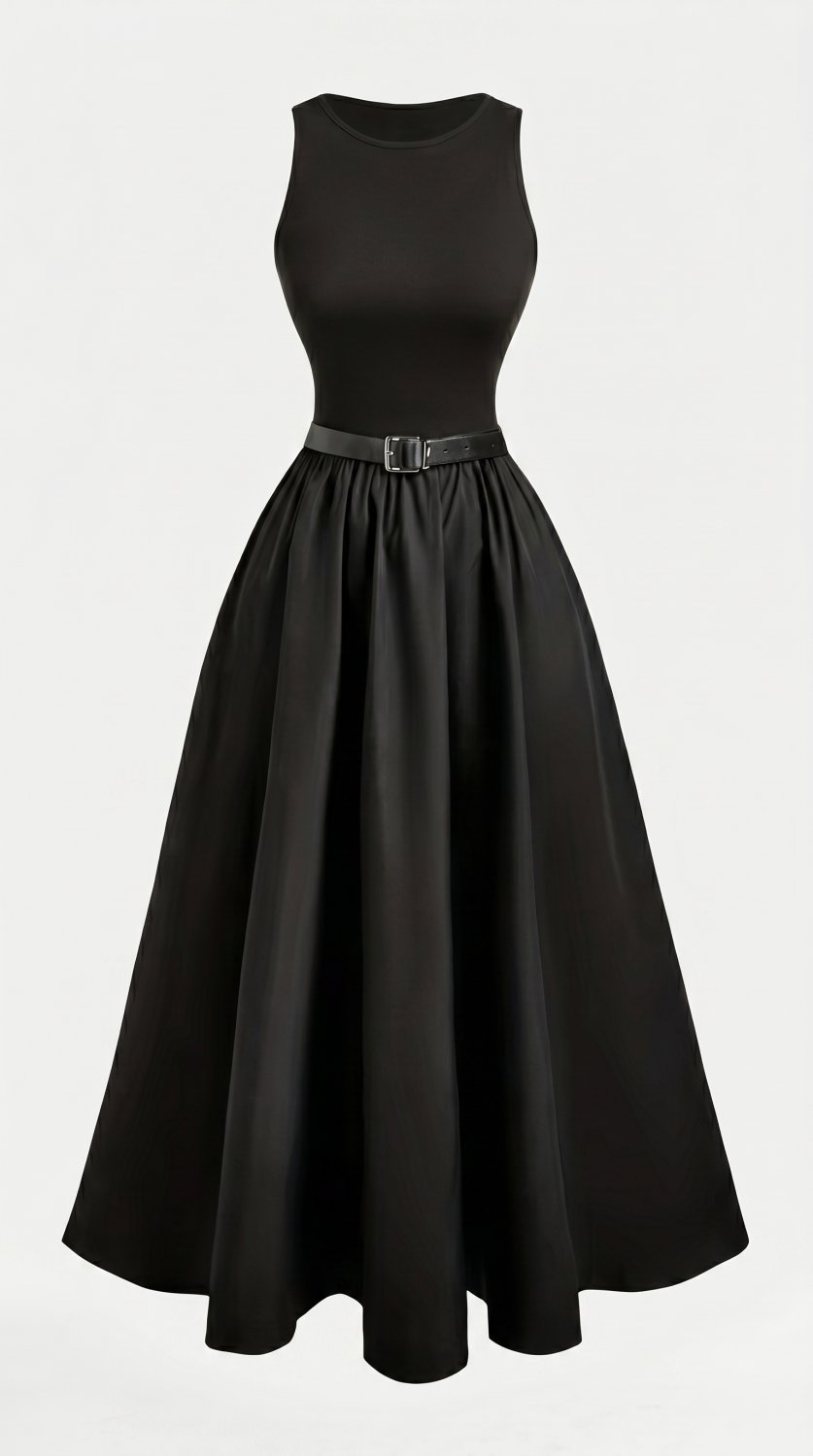 Elegantes ärmelloses Midi-Kleid für Damen