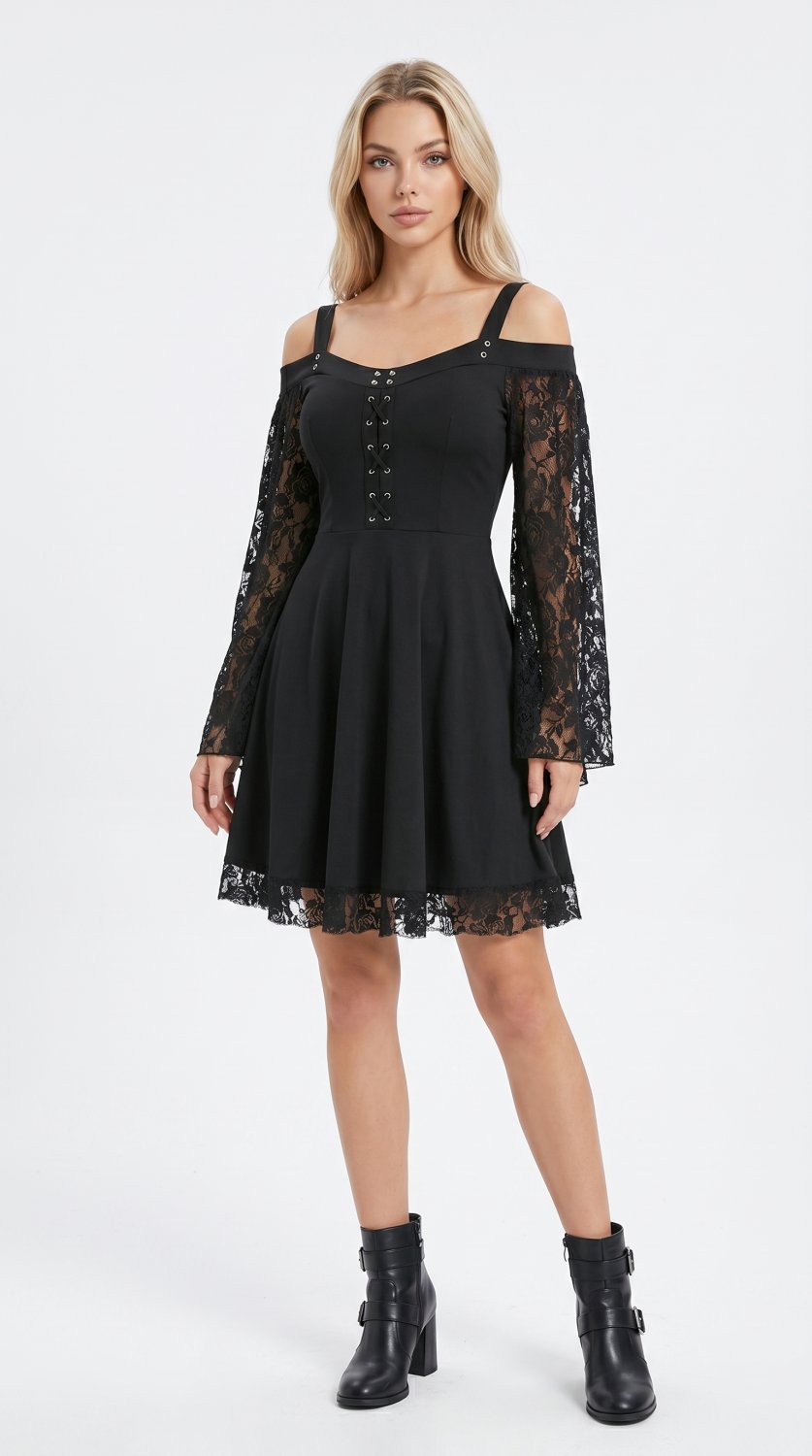 Robe Gothique A-Line à Une Épaule pour Femme