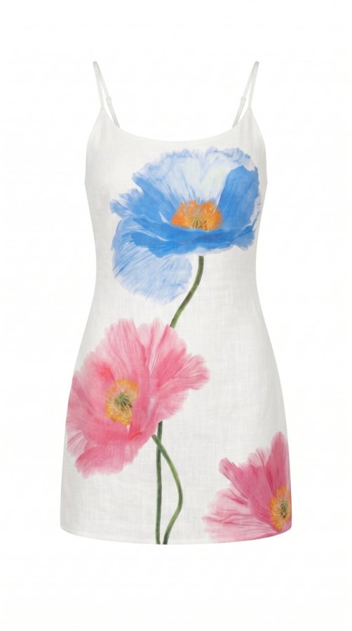 Robe Mini Imprimée Dos Nu Femme