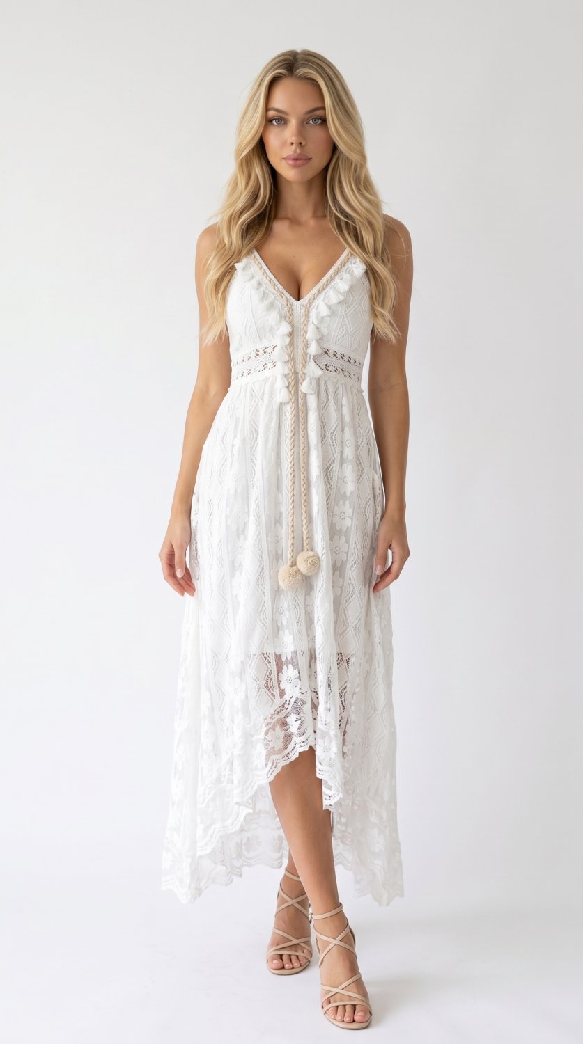 Vestido Maxi Bohemio con Volantes para Mujer