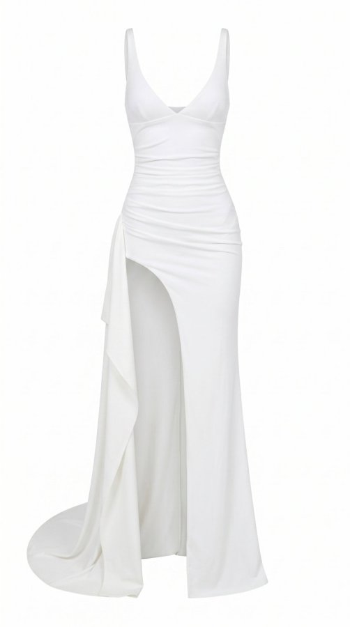 Vestido Maxi de Festa com Decote em V Profundo para Mulheres