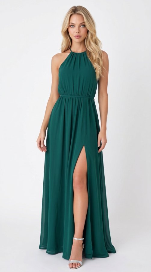 Women's Boho High-Slit Maxi Dress