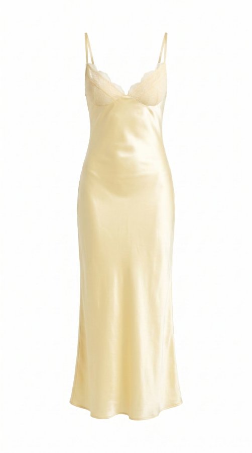 Women's Satin Lace Midi Dress